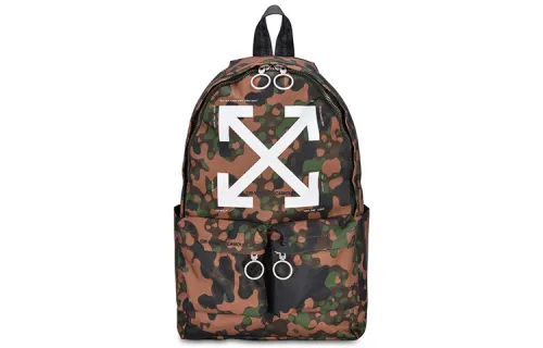 OFF WHITE Fabric Backpack Unisex Camouflage
