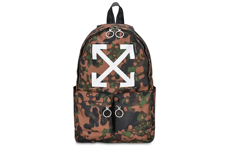 OFF WHITE Fabric Backpack Unisex Camouflage