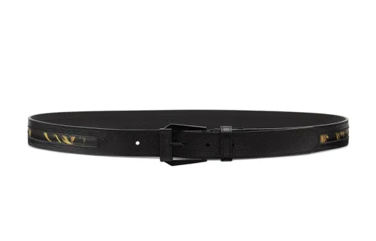 VERSACE JEANS COUTURE Versace REGALIA BAROQUE Side Print Design Leather Belts Men's Width 3cm