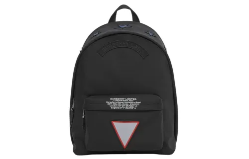 Burberry Nylon Cowhide Backpack Men's Black