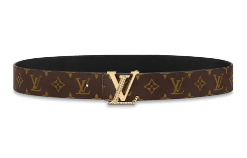 LOUIS VUITTON DIAMONDS Cow Leather Belts Unisex Brown/Black Width 4cm