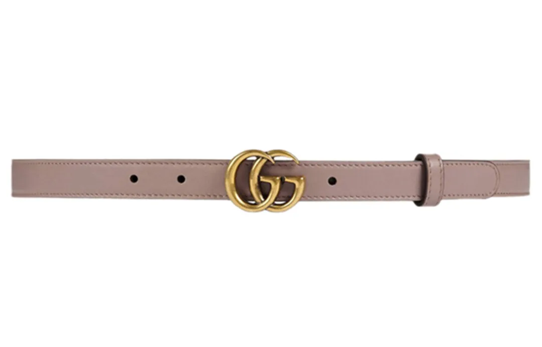 GUCCI GG Marmont Leather Belts Women's Pink Width 2cm