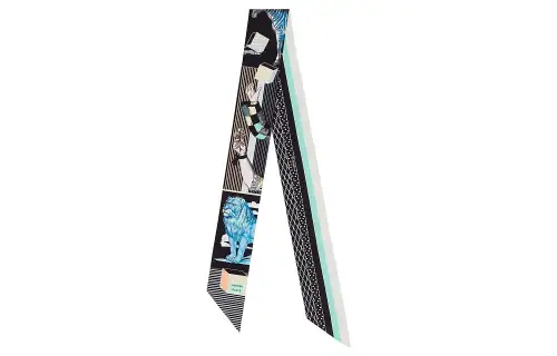 HERMES Silk Scarves Women's Black