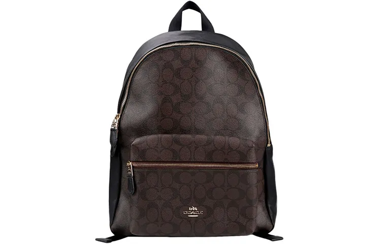 COACH Charlie Coated Canvas Backpack Large Women's Dark Brown