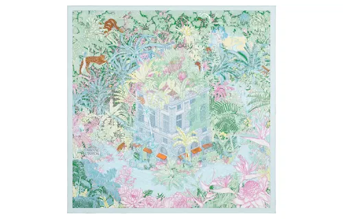 HERMES Scarves Unisex Blue Green