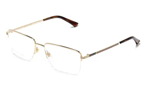 GUCCI Web Rectangular Prescription Glasses Men's