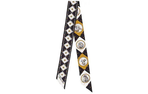 HERMES Silk Scarves Women's Black