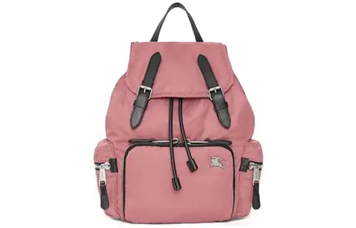 Burberry Polyamide Backpack Travel Storage Bag Medium Women's Coral Pink