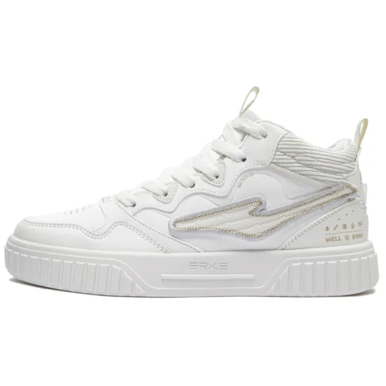 Honor Of Kings X Erke Skateboard Shoes Women's Mid-Top Ivory/White Dew Gray