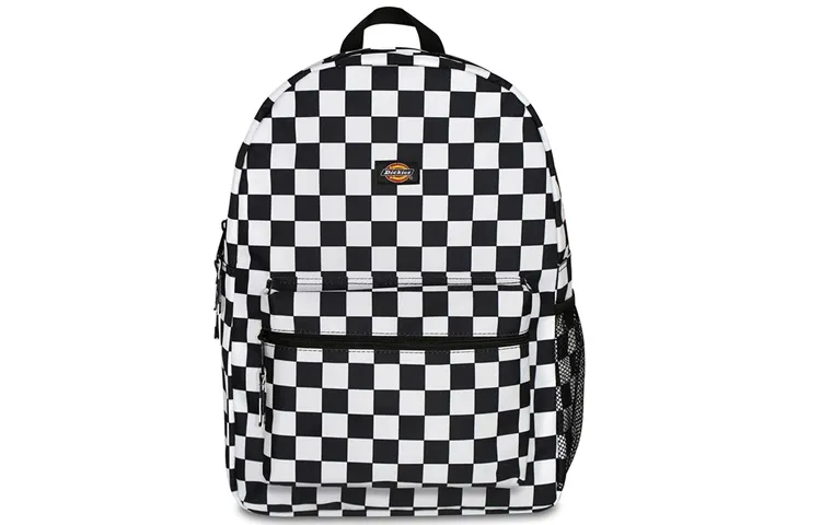 Dickies Polyester Backpack Regular Unisex Black White Plaid