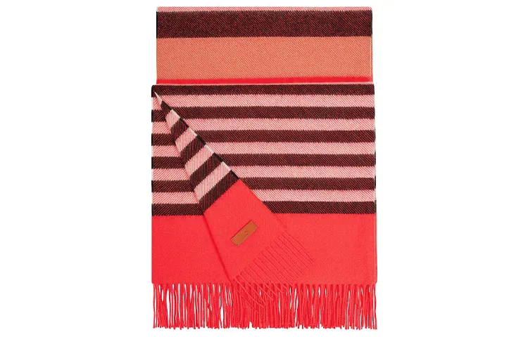 HERMES Knit Scarves Unisex Red