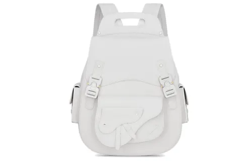 DIOR Cow Leather Saddle Bag Backpack Unisex Beige