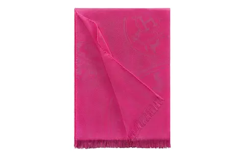 HERMES Calligraphy & Seal Collection Knit Scarves Women's India Pink