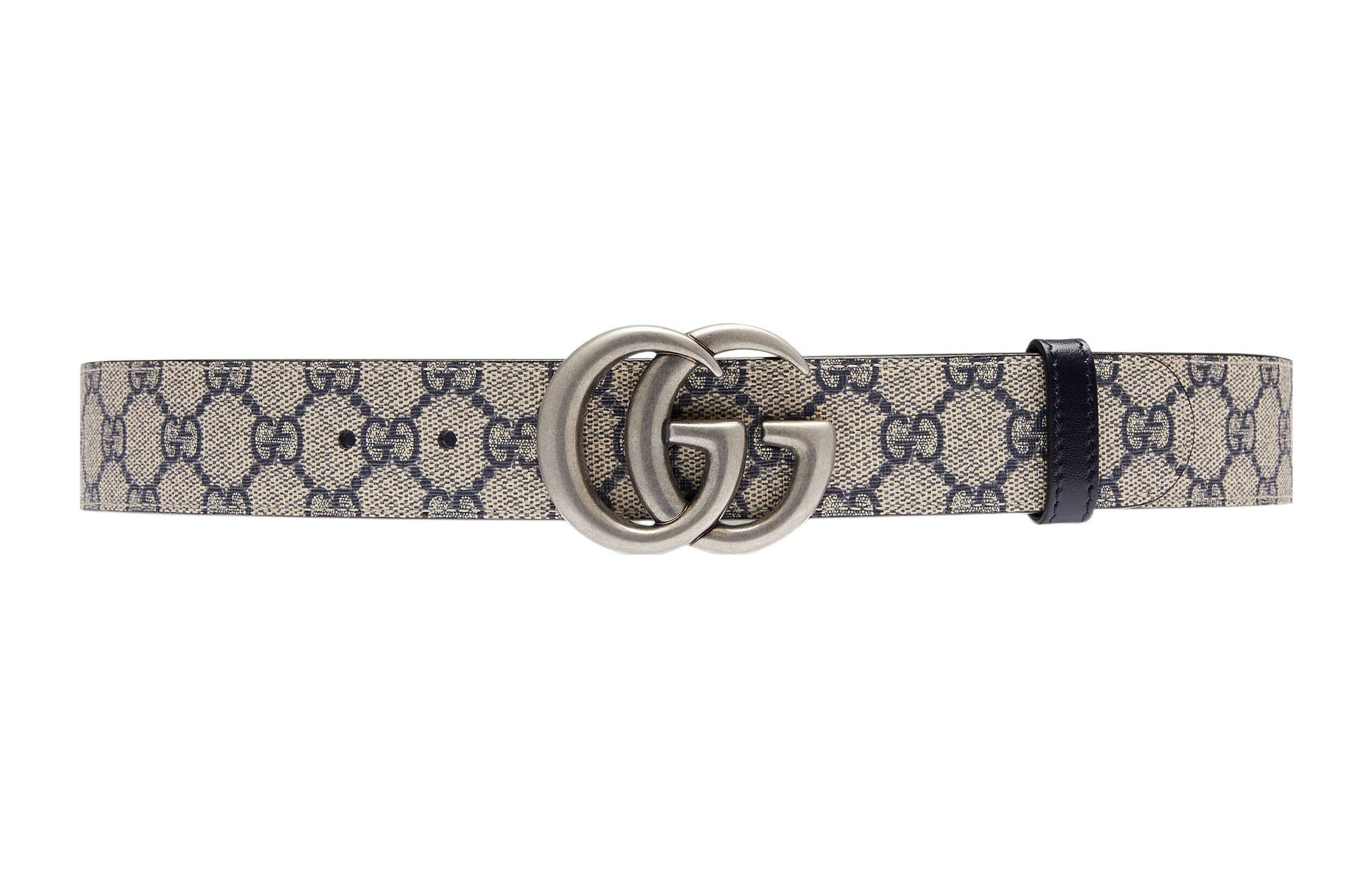 Ремень Gucci GG Marmont Double-sided (бежево-синий)