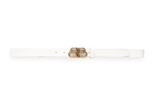 Balenciaga Leather Belts Unisex White