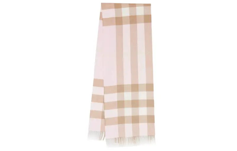 check pattern cashmere scarf