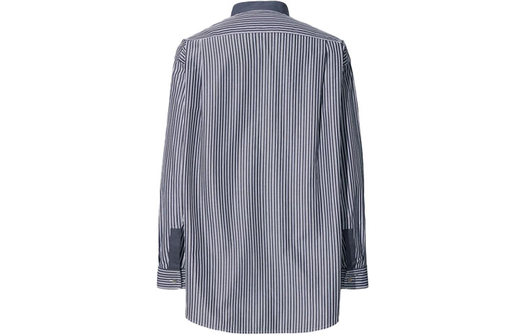Мужская рубашка UNIQLO Jil Sander (темно-синяя в полоску) — фото 2