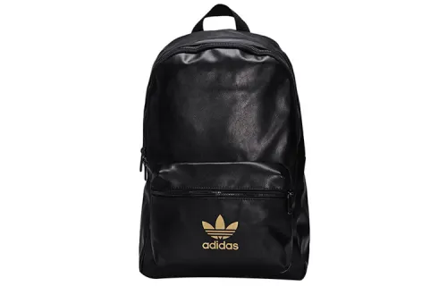 Adidas Originals Leather Backpack Regular Women's Black Gold Colorway