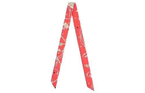 HERMES Scarves Women's Garnet Red/Beige/Multicolor