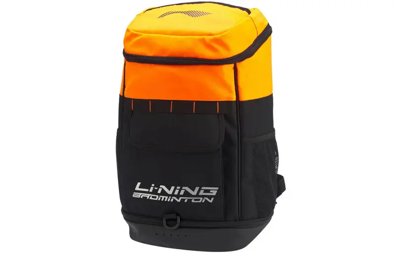 Li Ning Badminton Collection Polyester Backpack Regular Unisex Black Orange