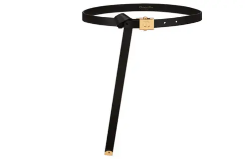 DIOR Cow Leather Belts Women's Black 1.7CM