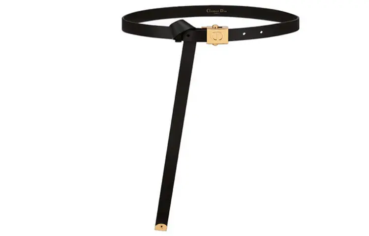 DIOR Cow Leather Belts Women's Black 1.7CM