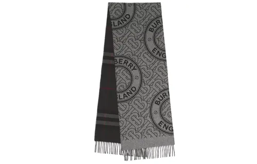 【Previous Season】reversible check Monogram cashmere scarf