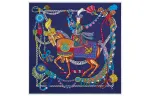 HERMES Scarves Unisex Dark Blue