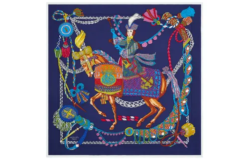 HERMES Scarves Unisex Dark Blue