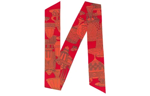 HERMES Twilly Scarves Women's Carmine