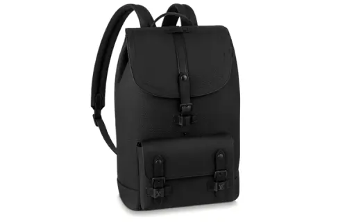 LOUIS VUITTON Cow Leather Backpack Regular Unisex Black