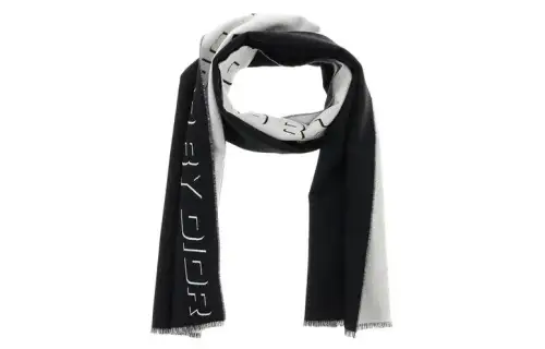 DIOR Knit Scarves Men's Black White