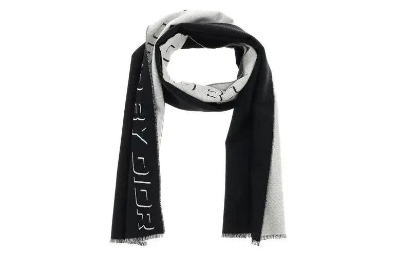 DIOR Knit Scarves Men's Black White