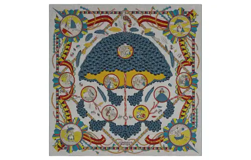 HERMES L'Ombrelle Magique Knit Scarves Women's Mixed Gray/Blue/Multicolor