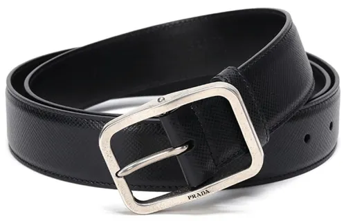 PRADA Cow Leather, Needle Buckle, Vintage Minimalist Fashion Leather Belts Men's