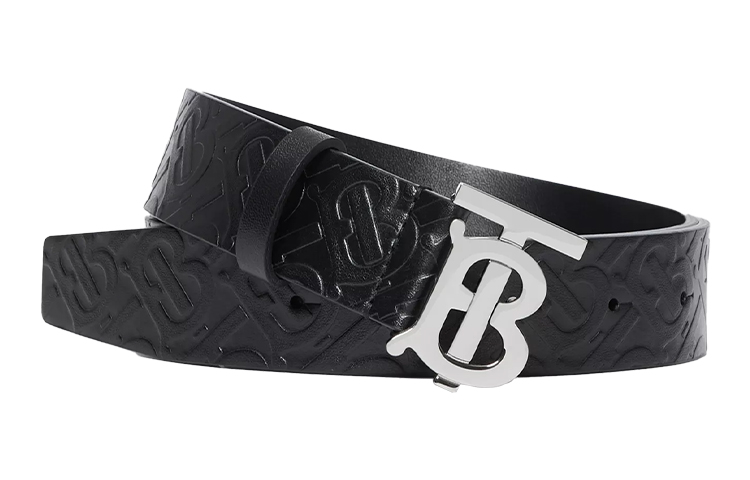 Burberry Monogram Motif Monogram Leather Belt 1.4 Width