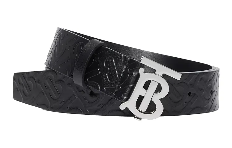Burberry Monogram Motif Monogram Leather Belt 1.4 Width