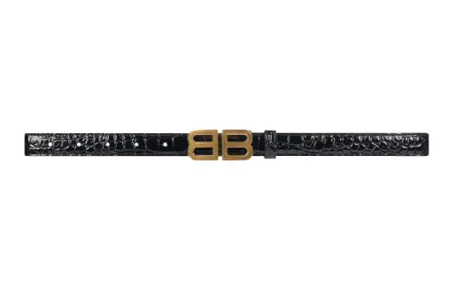 Balenciaga Calfskin Leather Belts Unisex Black Width 2cm