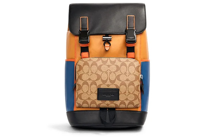 COACH Track Canvas Backpacks Large Men's Light Toffee/Mixed Khaki