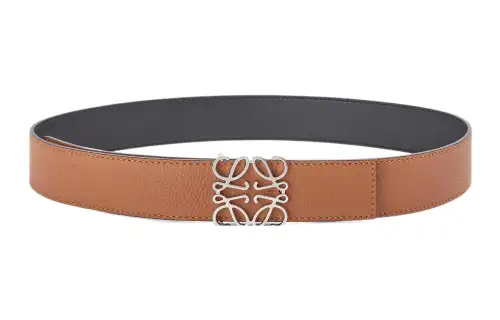 LOEWE Double sided Cow Leather Belts Men's Brown 3.5cm