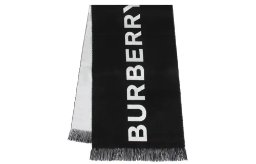 Burberry Knit Scarves Men's Black