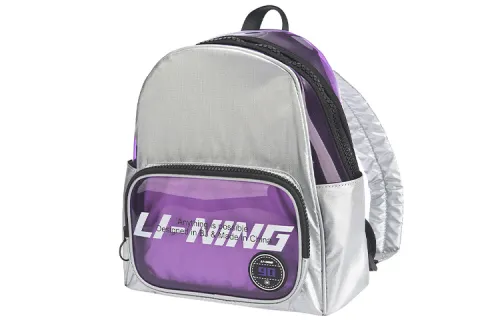 Li Ning Sports Fashion Collection Multicolor Polyamide Backpack Regular Unisex Silver Purple