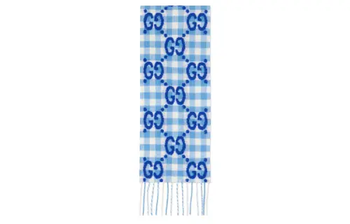 【Previous Season】Interlocking G check wool scarf