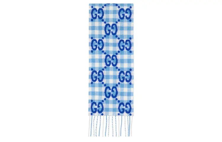 【Previous Season】Interlocking G check wool scarf
