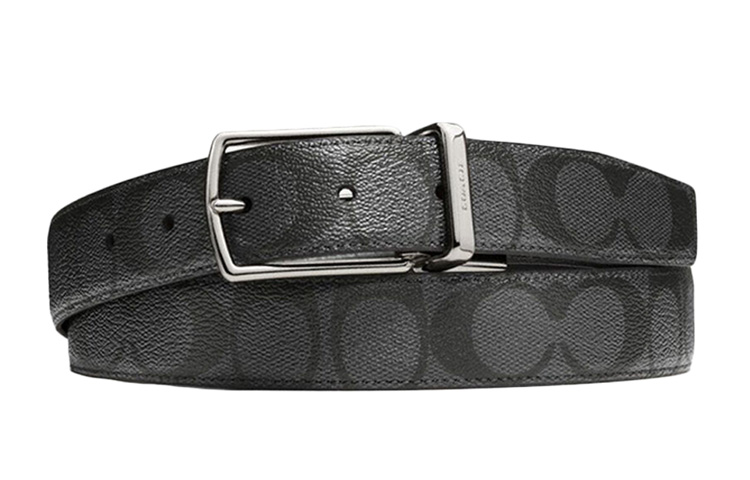 Мужской ремень COACH Reversible (черно-серый)