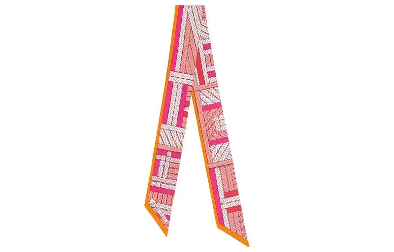 HERMES Scarves Women's Fuchsia/Orange/White