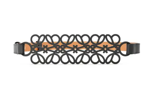 LOEWE Calfskin Leather Belts Women's Black Width 6cm