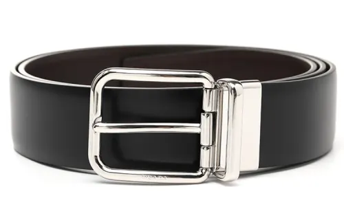 PRADA Cow Leather Belts Men's Black 3.5cm