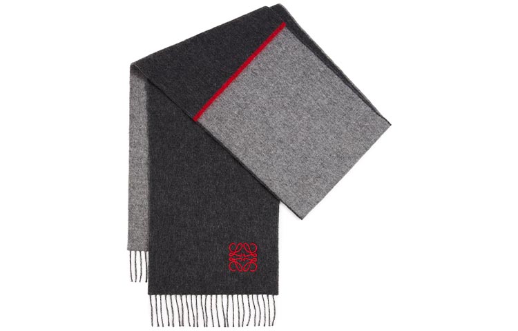 Мужской шарф LOEWE Logo (серый)