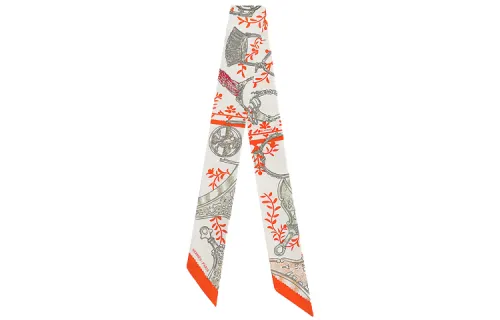 HERMES Twilly Scarves Unisex Tawny